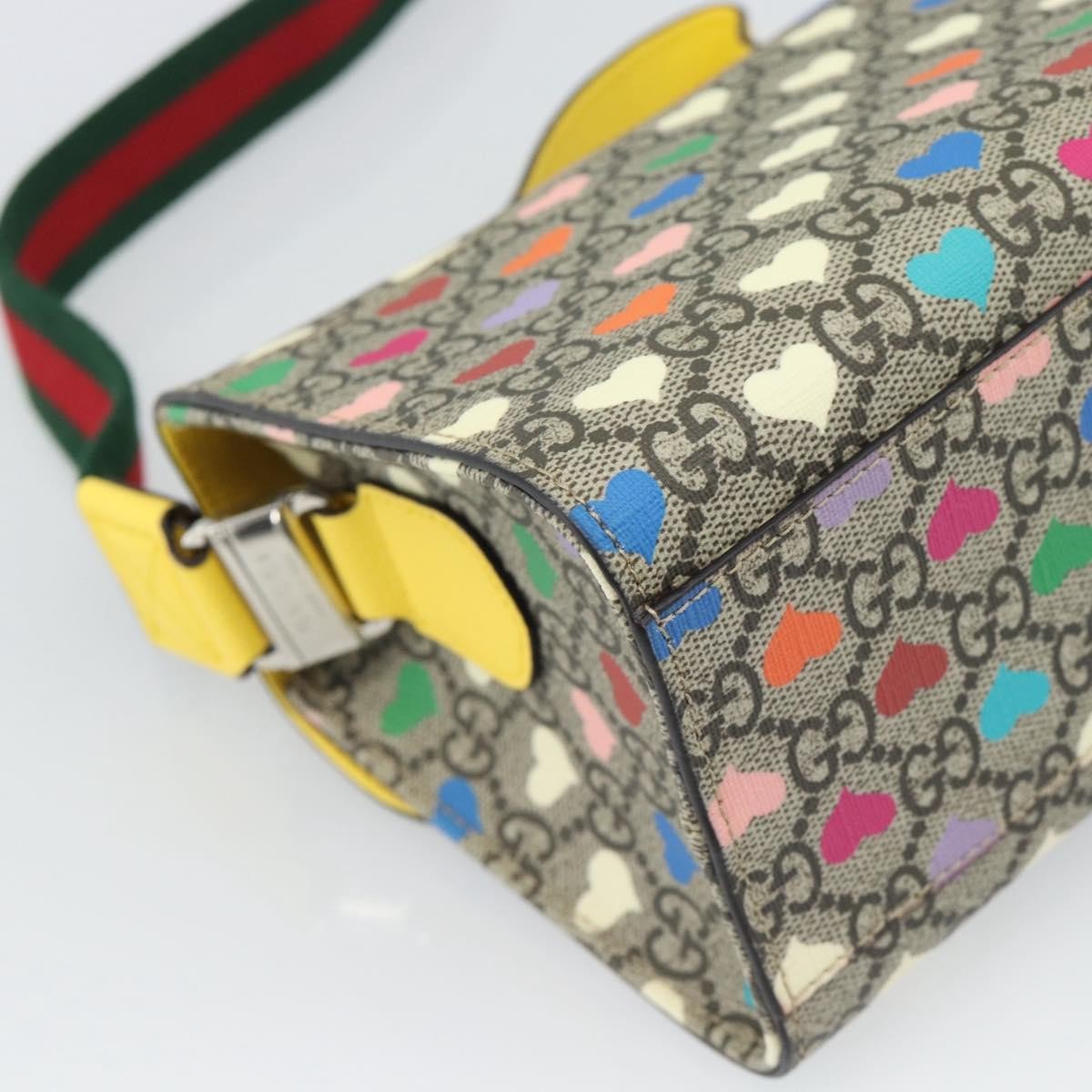 Gucci Children's Top Handle Flap Printed Gg Coated Canvas Beige Canvas Handbag (Pre-Owned)