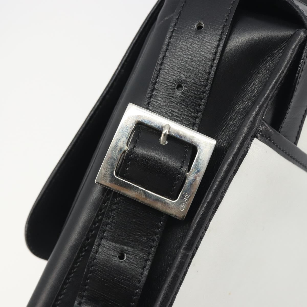 Celine Vintage Leather White Leather Shoulder Bag Bag (Pre-Owned)