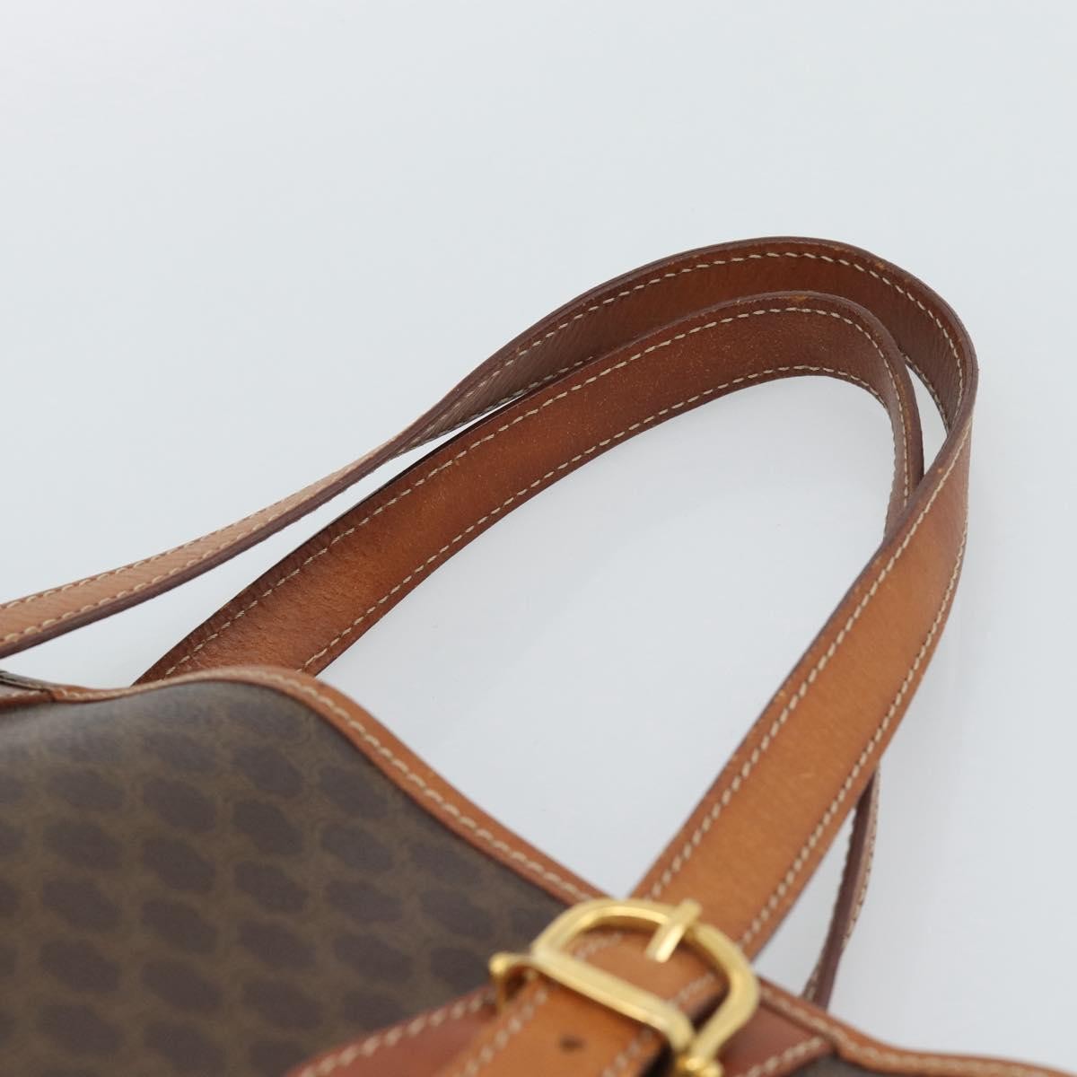 Celine Vintage Macadam Canvas And Leather Brown Canvas Tote Bag Bag (Pre-Owned)