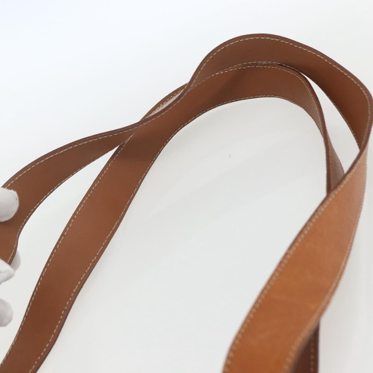 Celine Vintage Macadam Shopper Tote Canvas And Leather Brown Canvas Tote Bag Bag (Pre-Owned)