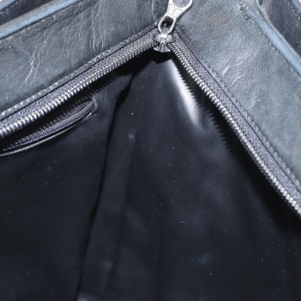 Bally Vintage Quilted Leather Black Leather Tote Bag Bag (Pre-Owned)