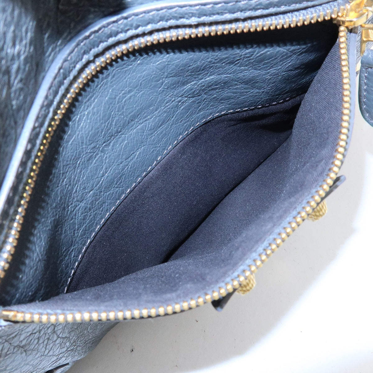 Balenciaga Zip Around Giant Studs Clutch Leather Gray Leather Clutche & Pouche Bag (Pre-Owned)