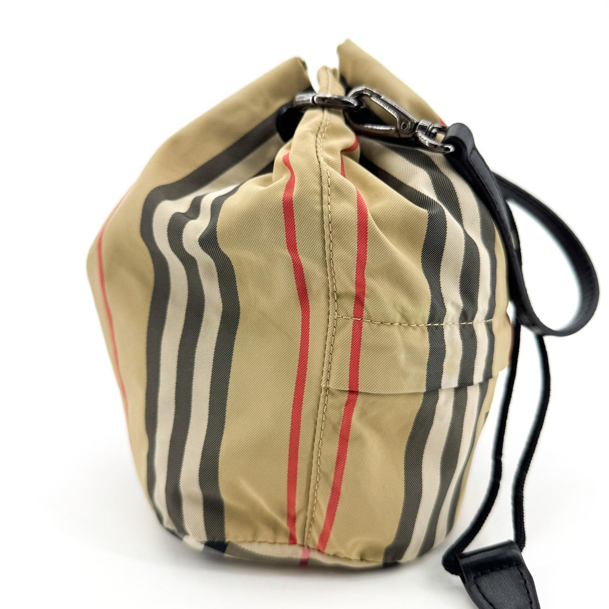 Burberry Phoebe Drawstring Camo Canvas Beige Nylon Clutche & Pouche Bag (Pre-Owned)