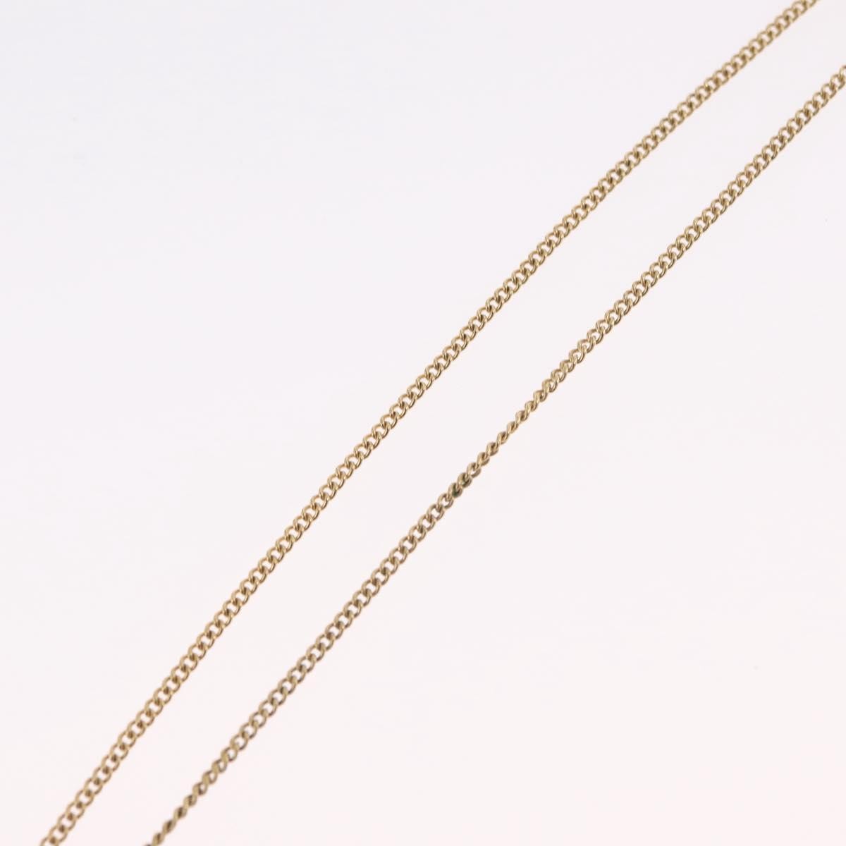 Christian Dior Round Logo Pendant Metal With Crystal Gold Metal Necklace Jewelry (Pre-Owned)
