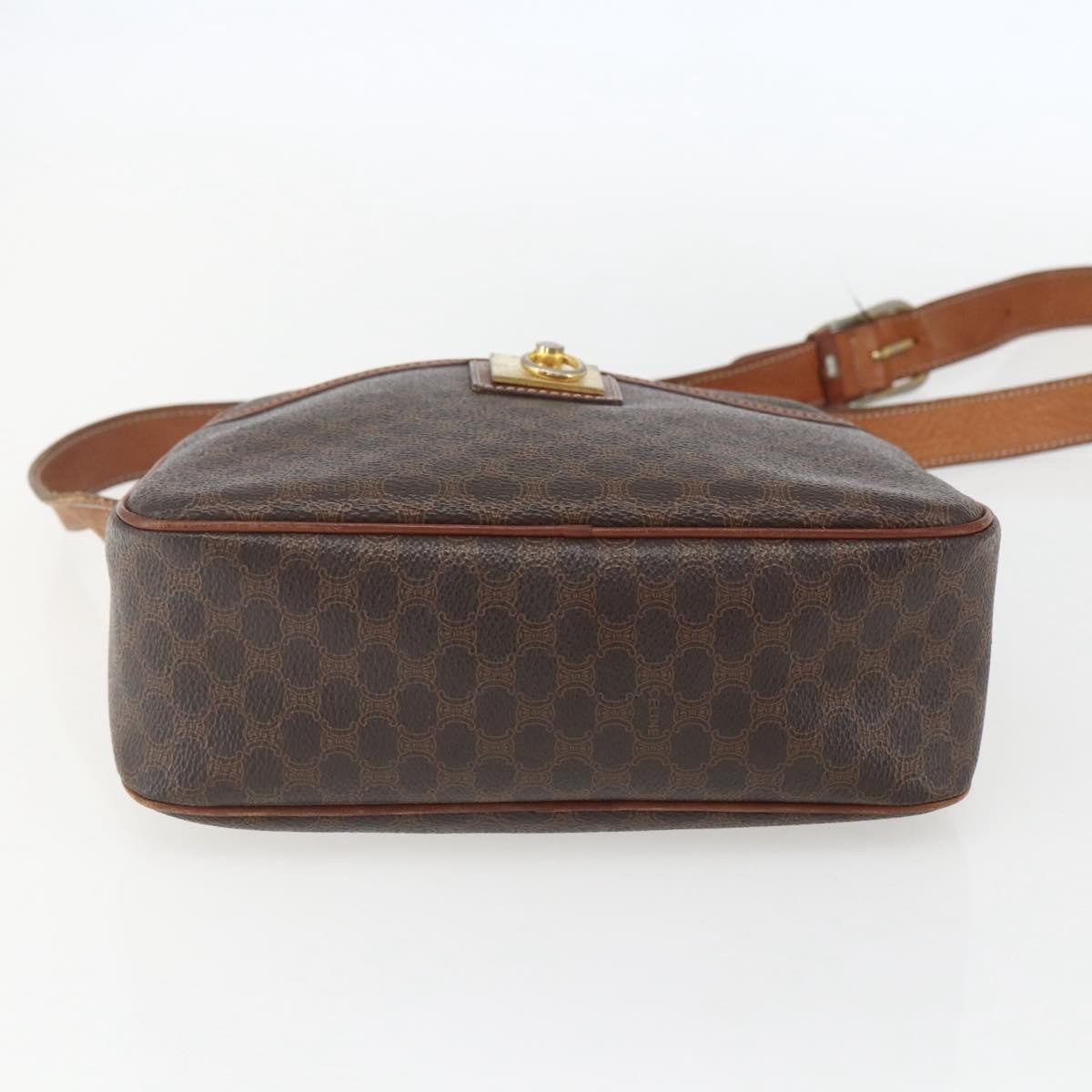 Celine Vintage Macadam Canvas And Leather Brown Canvas Shoulder Bag Bag (Pre-Owned)