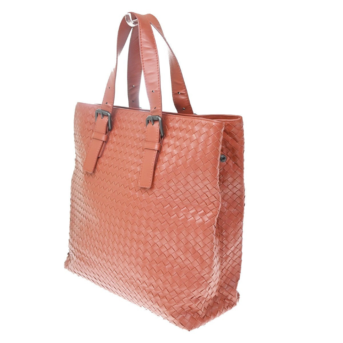 Bottega Veneta Belted Tote Intrecciato Nappa Red Leather Tote Bag Bag (Pre-Owned)