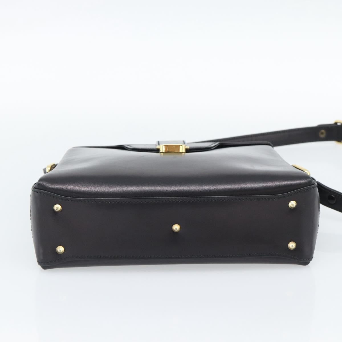 Gucci Vintage Leather Black Leather Shoulder Bag Bag (Pre-Owned)
