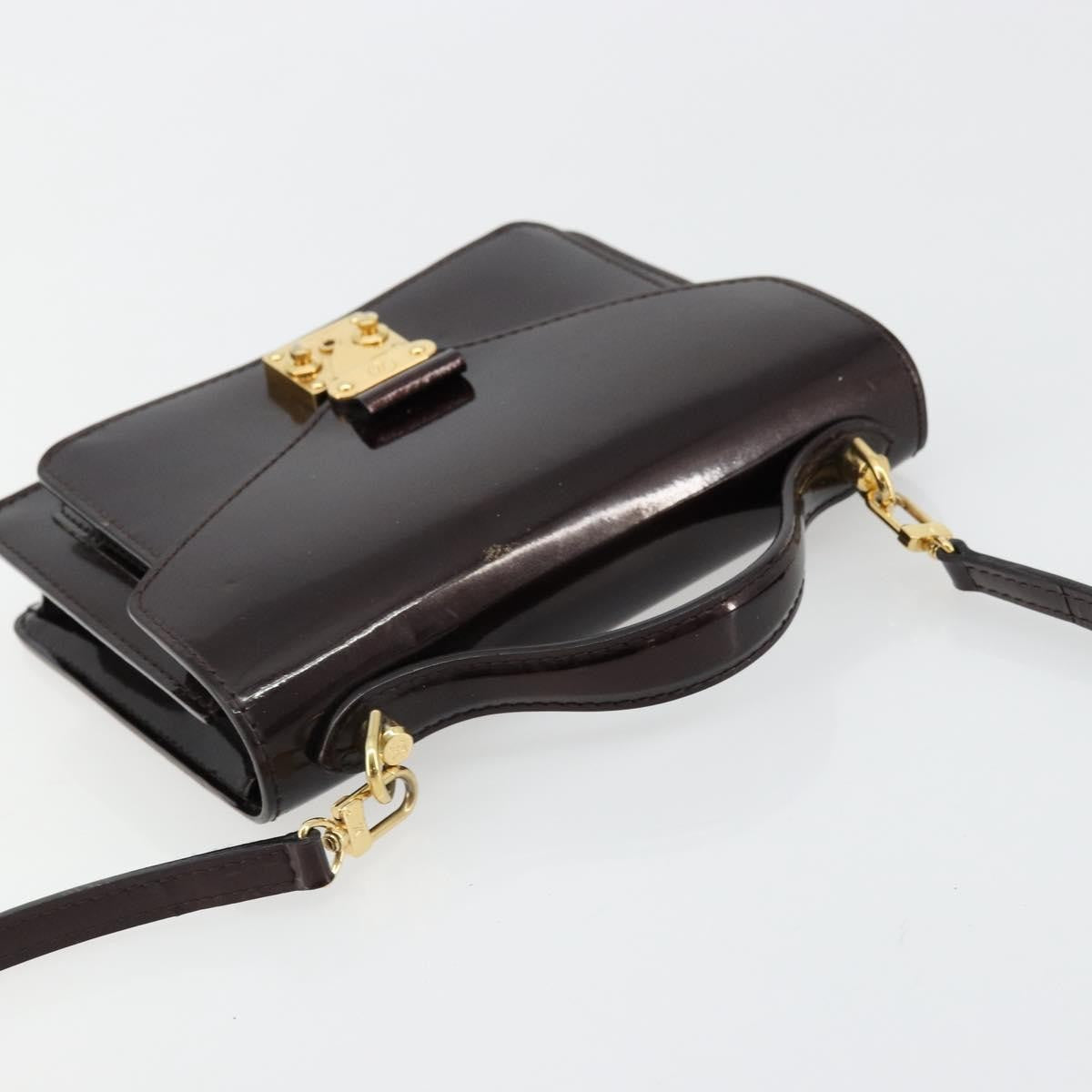 Louis Vuitton Monceau Vernis Burgundy Patent_Leather Handbag (Pre-Owned)