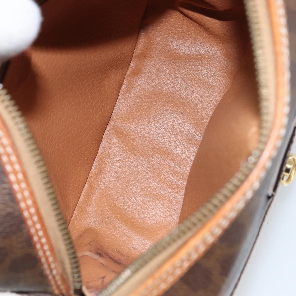 Celine Vintage Macadam Canvas And Leather Brown Canvas Shoulder Bag Bag (Pre-Owned)