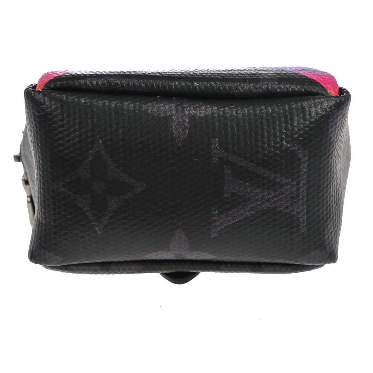 Louis Vuitton Box Pouch Bag Charm And Belt Charm Rainbow Monogram Eclipse Canvas Black Leather Charms And Keychains Accessory (Pre-Owned)