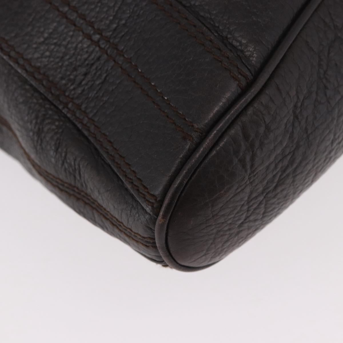 Bvlgari Leoni Top Handle Leather Brown Leather Handbag (Pre-Owned)