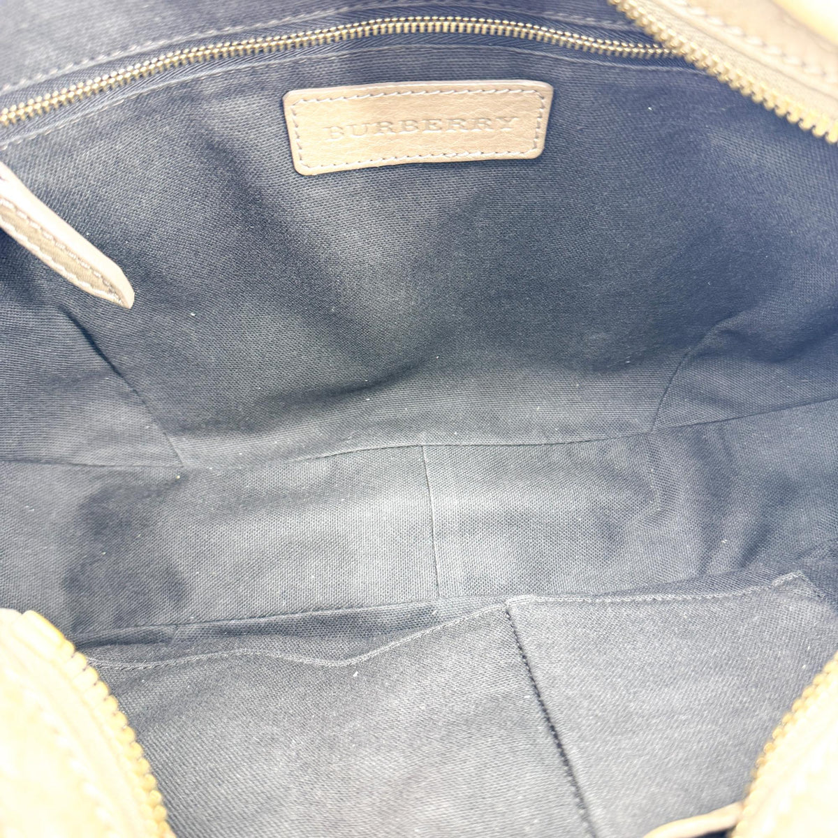 Burberry Ashwood Convertible Hobo House Check Canvas Beige Suede Shoulder Bag Bag (Pre-Owned)