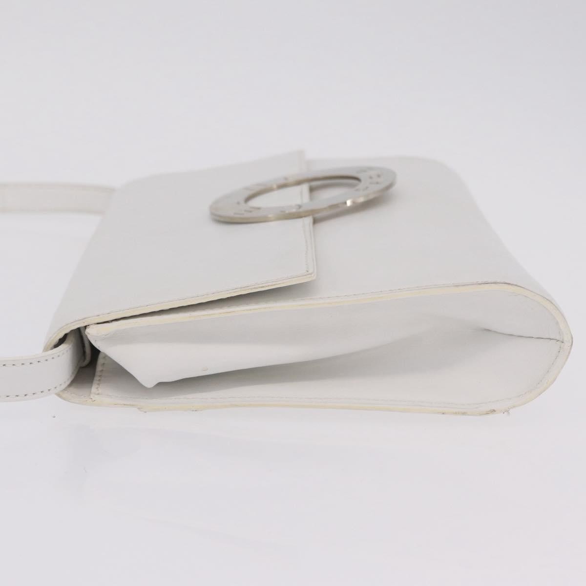 Celine Vintage Circle Logo Leather White Leather Crossbody Bag Bag (Pre-Owned)