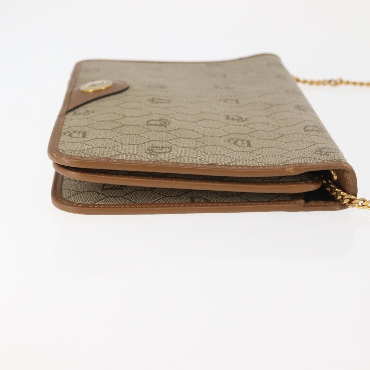 Christian Dior Vintage Honeycomb Zip Coated Canvas Beige Canvas Shoulder Bag Bag (Pre-Owned)