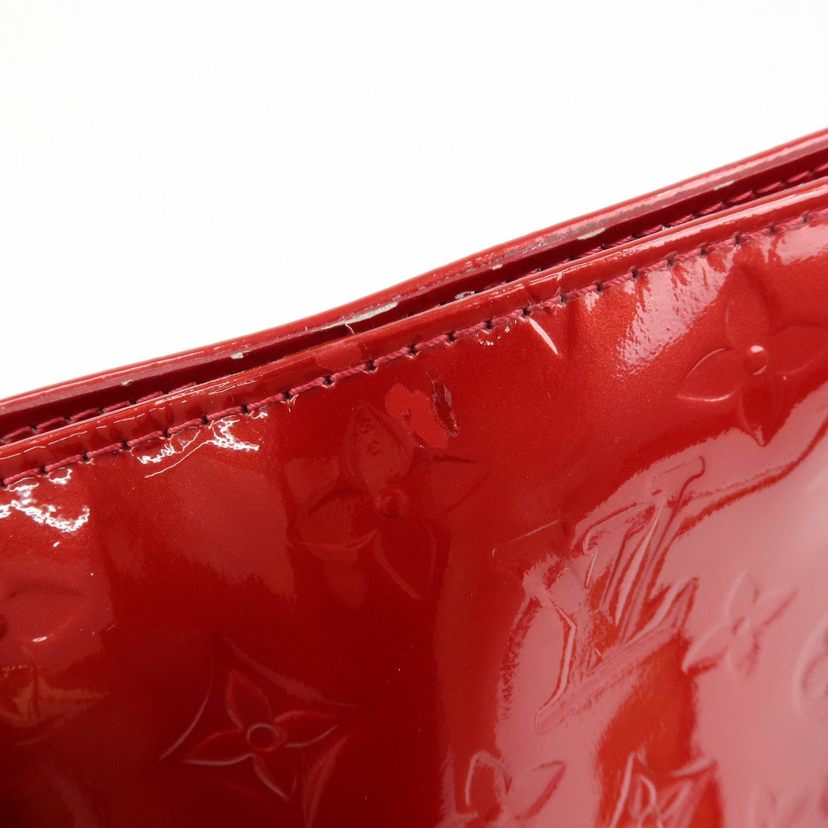 Louis Vuitton Brentwood Monogram Vernis Red Patent_Leather Handbag (Pre-Owned)