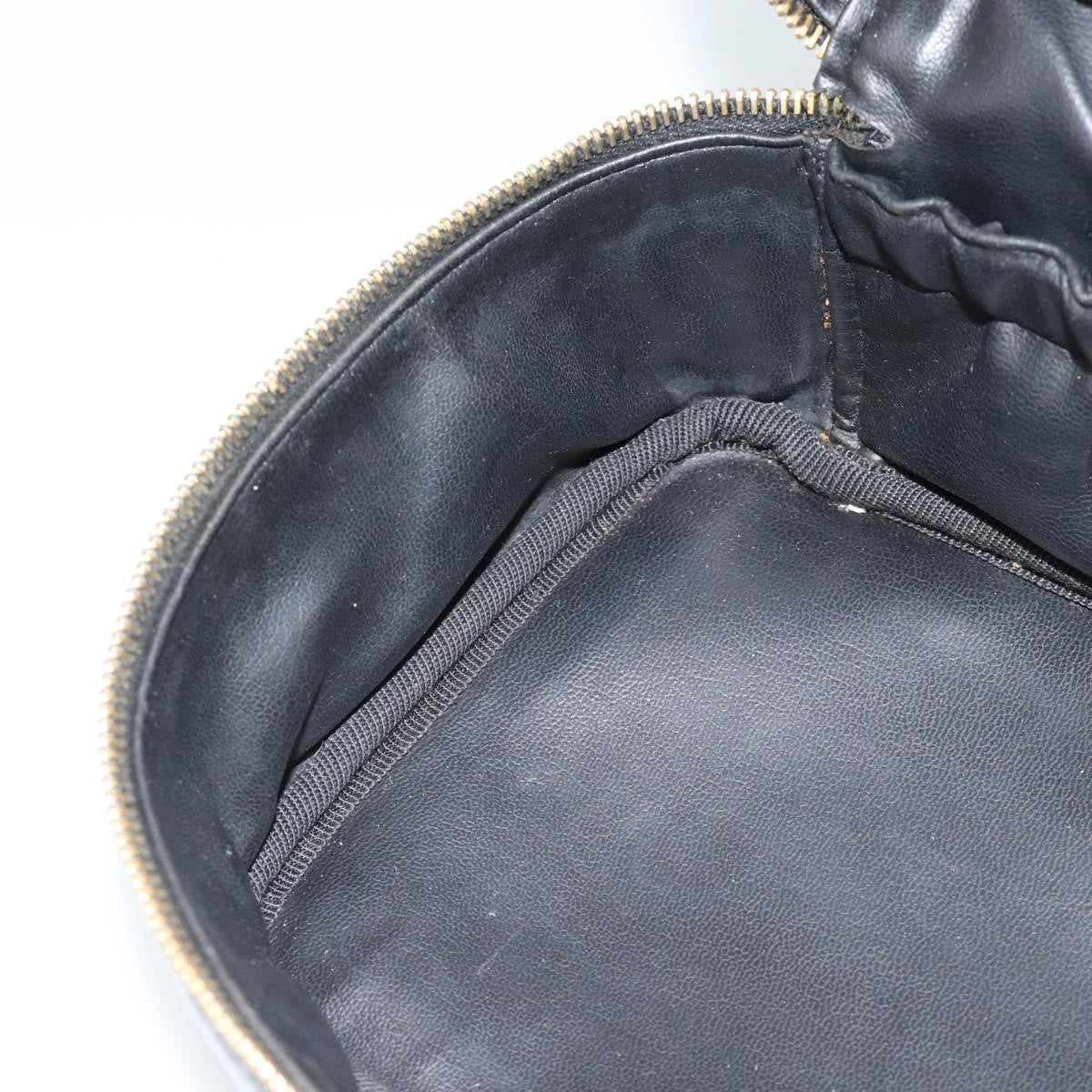 Fendi Vintage Cosmetic Case Pequin Canvas Black Patent_Leather Clutche & Pouche Bag (Pre-Owned)
