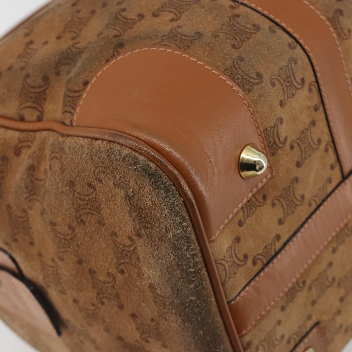 Celine Macadam Suede Brown Suede Tote Bag Bag (Pre-Owned)
