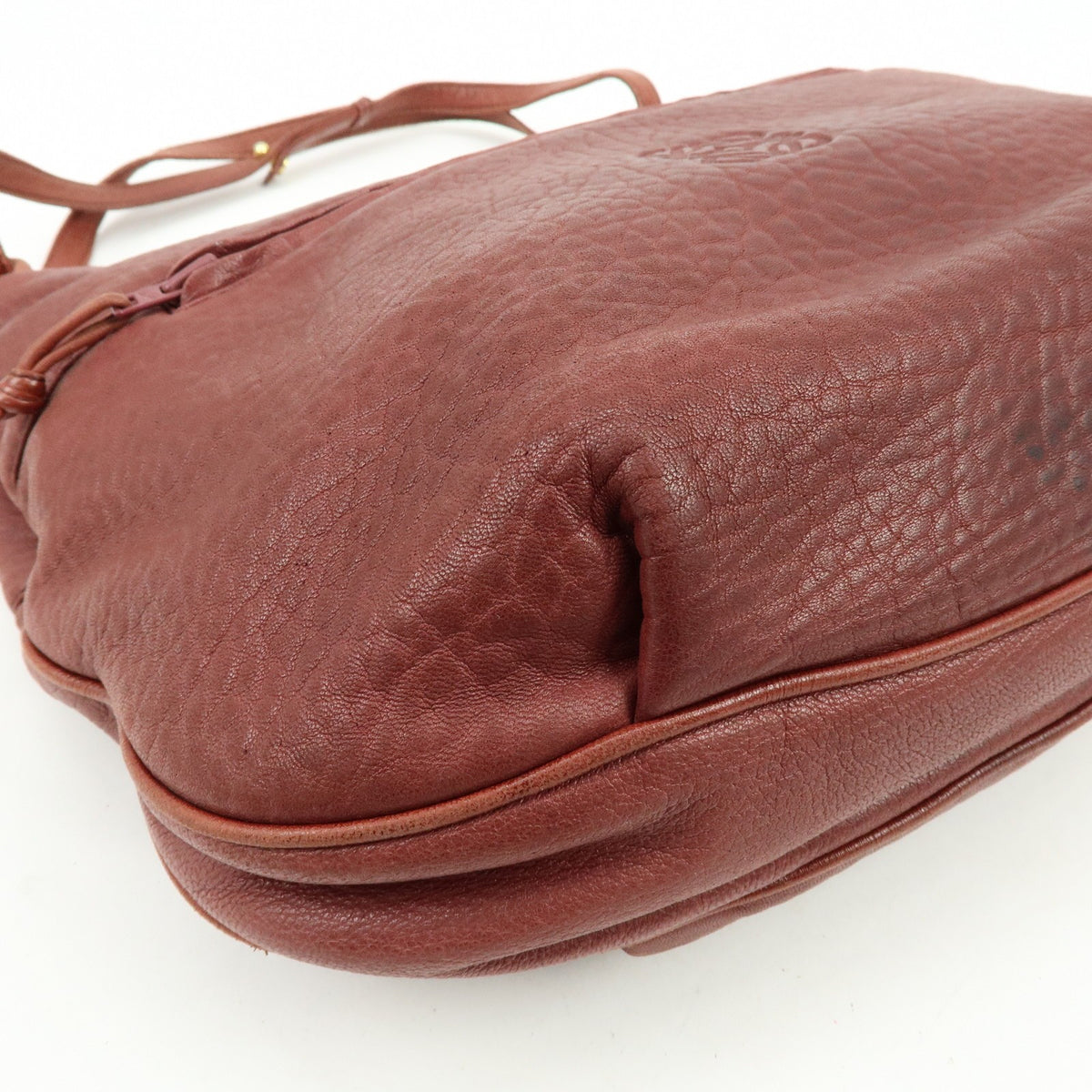 Loewe Anagram Leather Burgundy Leather Tote Bag Bag (Pre-Owned)