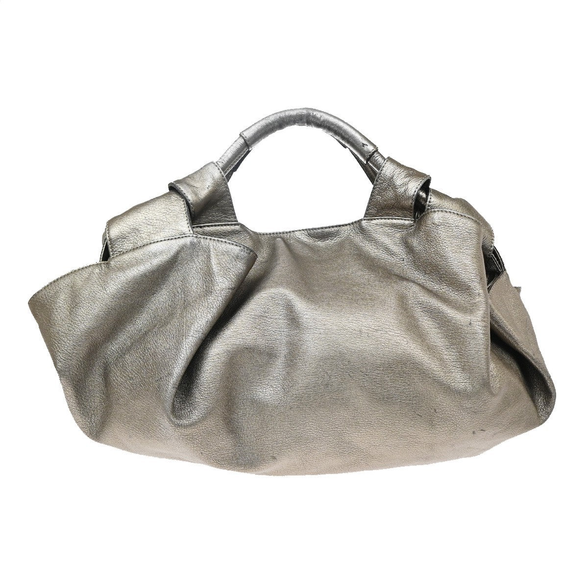Loewe Anagram Logo Nappa Aire Hand Leather Gray Leather Handbag (Pre-Owned)