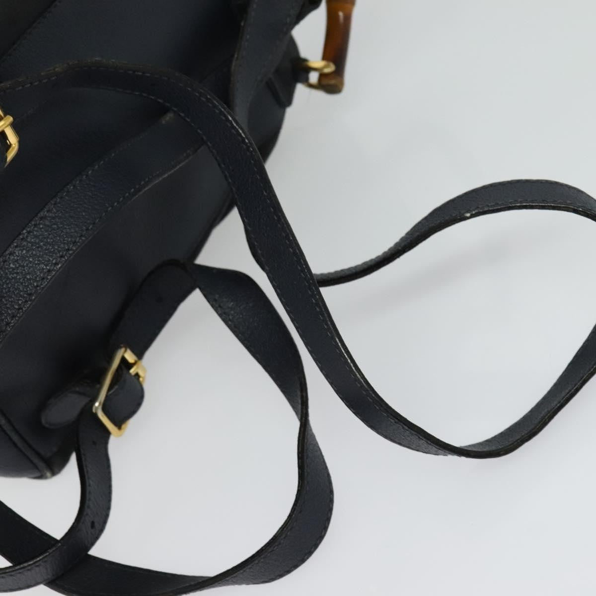 Gucci Gucci Bamboo Daim Navy Suede Backpack Bag (Pre-Owned)