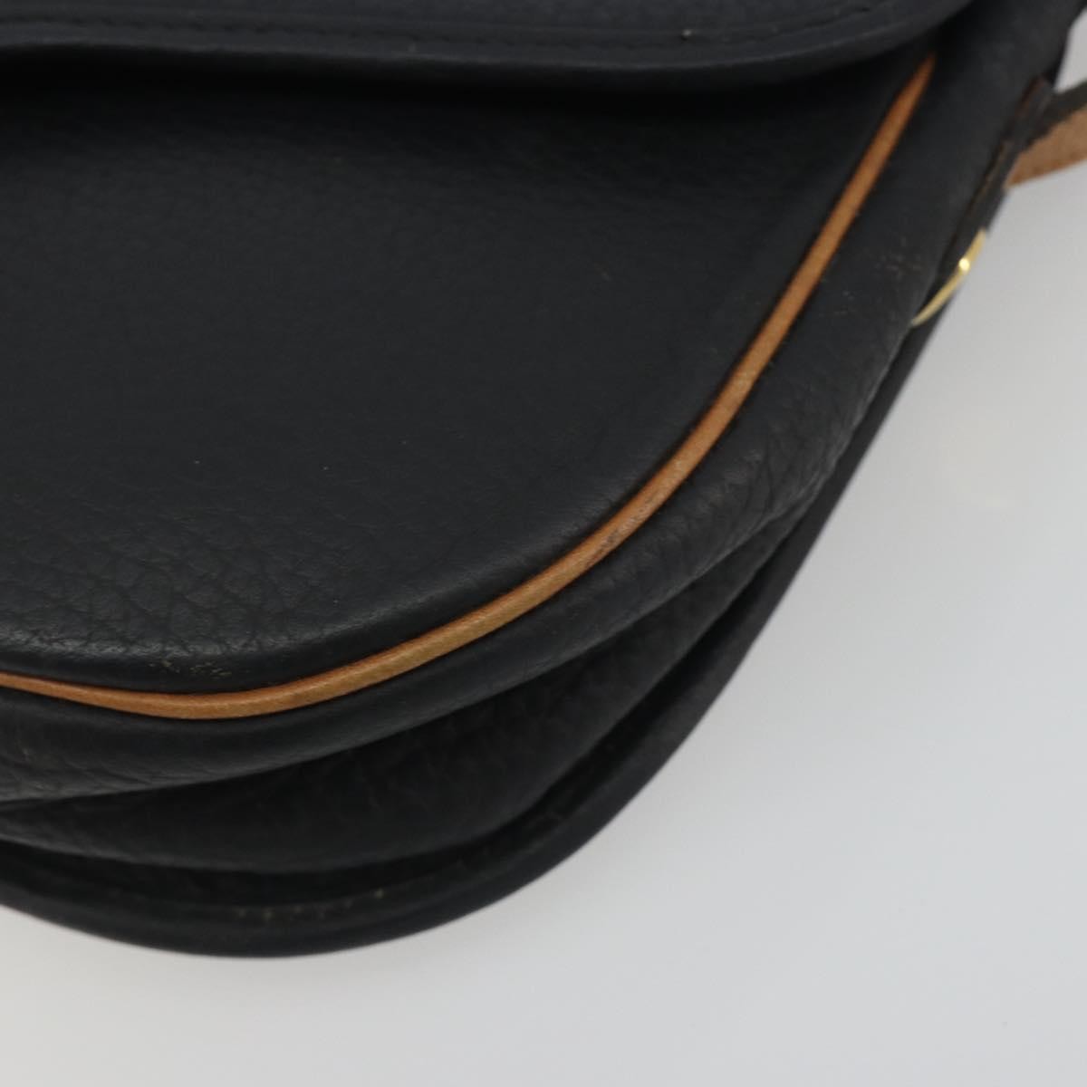 Christian Dior Vintage Cd Flap Leather Black Leather Shoulder Bag Bag (Pre-Owned)