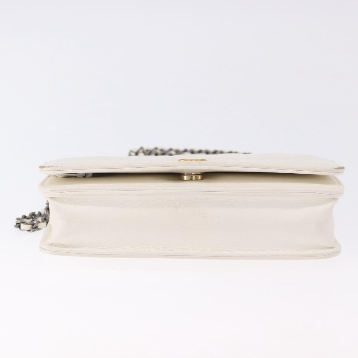 Chanel Wallet On Chain Lambskin White Leather Shoulder Bag Bag (Pre-Owned)