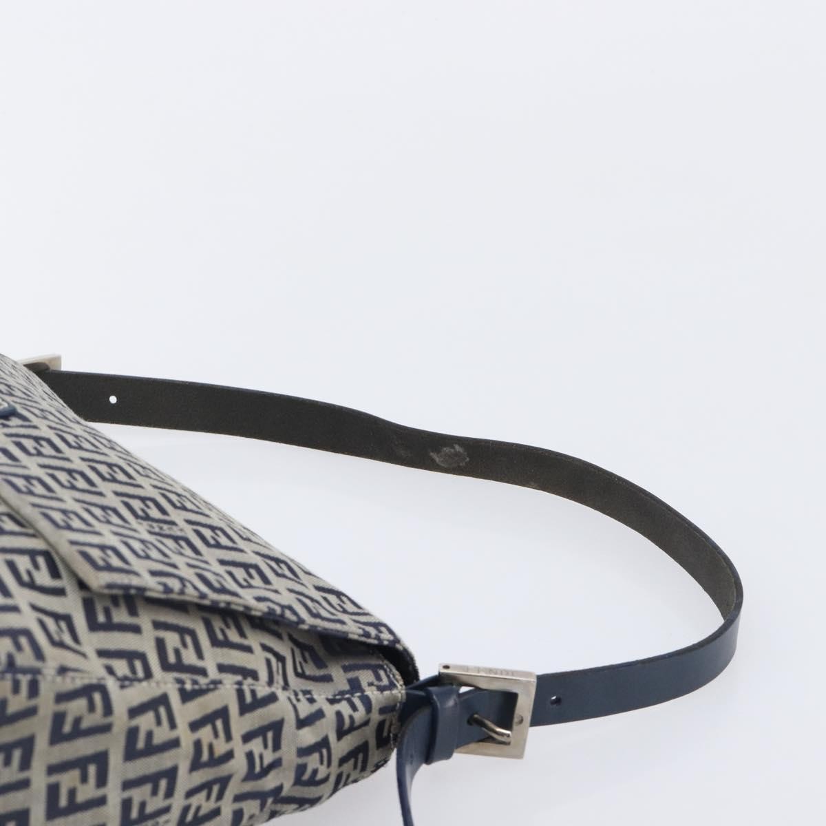 Fendi Zucchino Mamma Baguette Canvas Navy Canvas Shoulder Bag Bag (Pre-Owned)