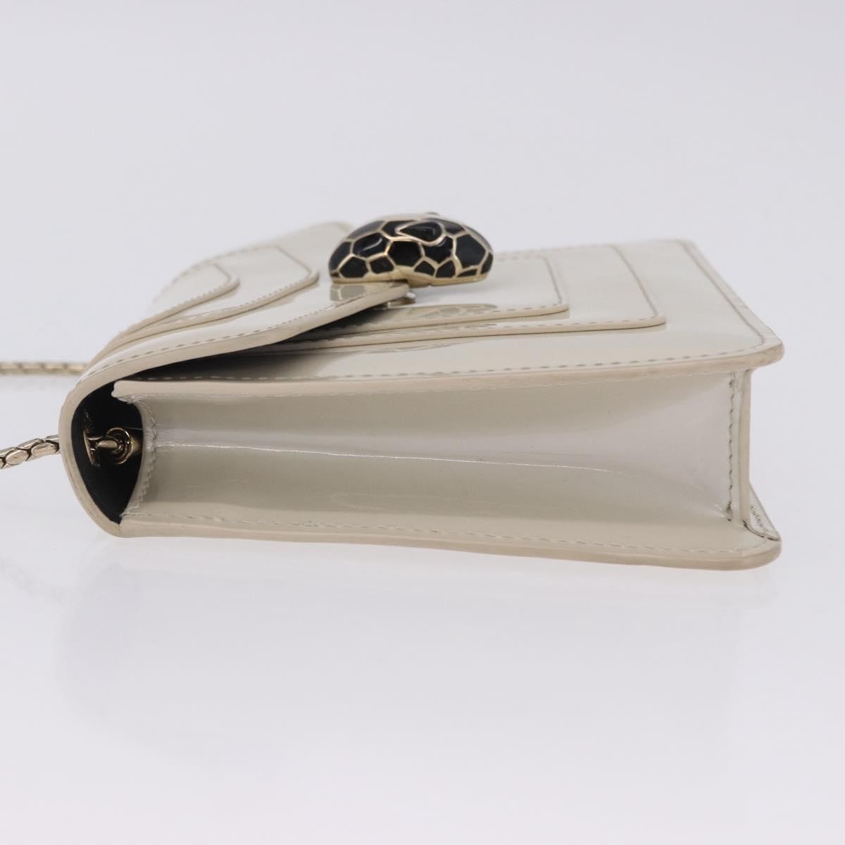 Bvlgari Serpenti Forever Patent White Patent_Leather Shoulder Bag Bag (Pre-Owned)