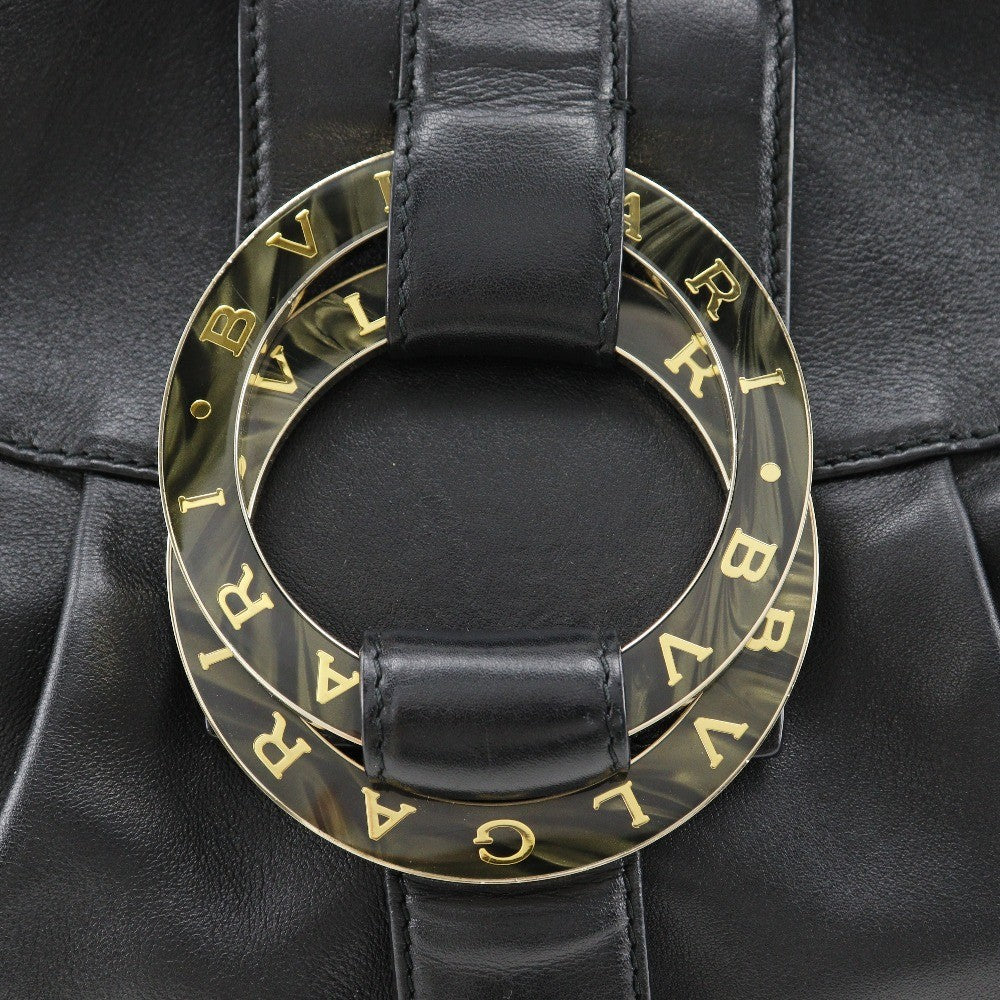 Bvlgari Chandra Hobo Leather Black Leather Handbag (Pre-Owned)