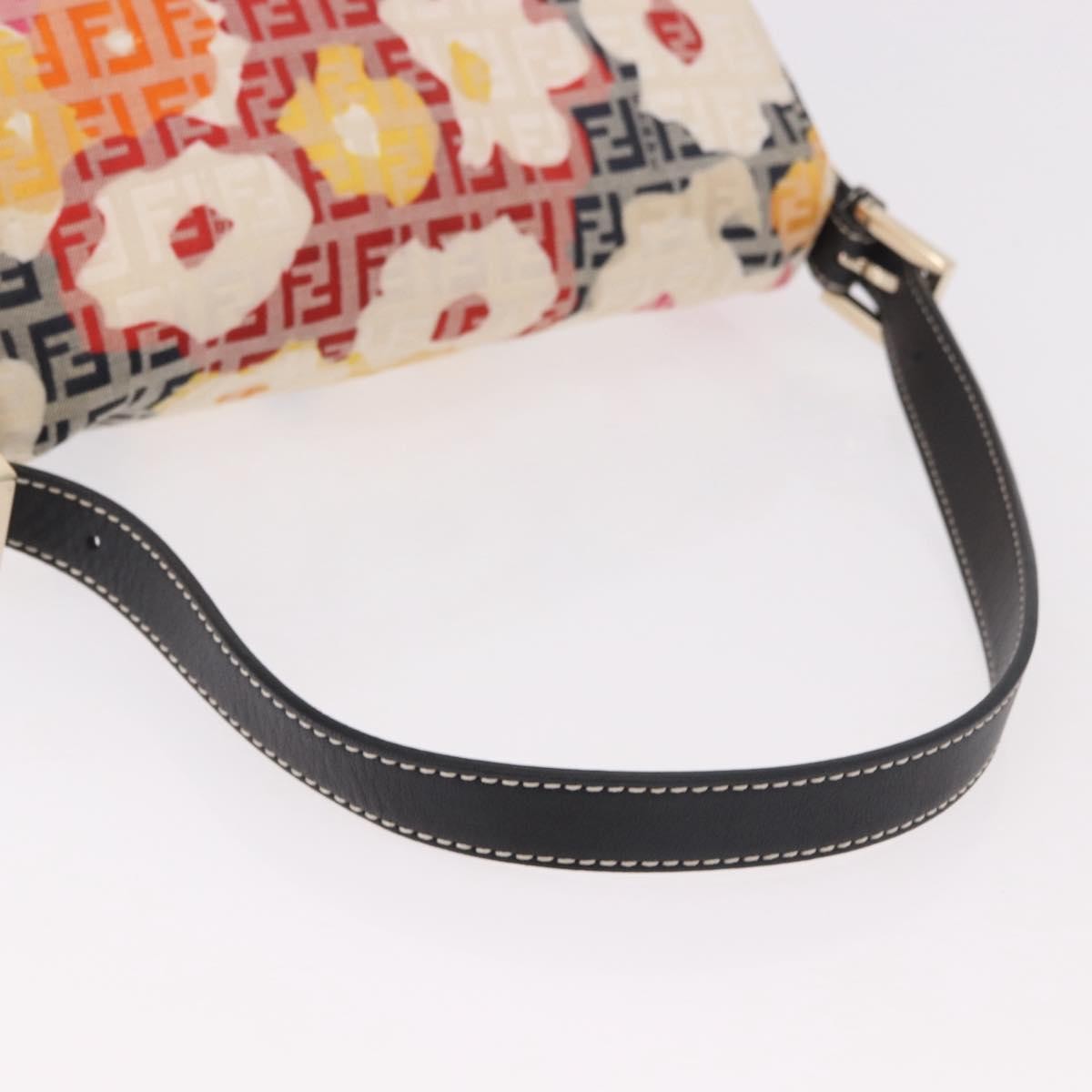 Fendi Mamma Baguette Zucca Jacquard Velvet Multicolour Canvas Shoulder Bag Bag (Pre-Owned)