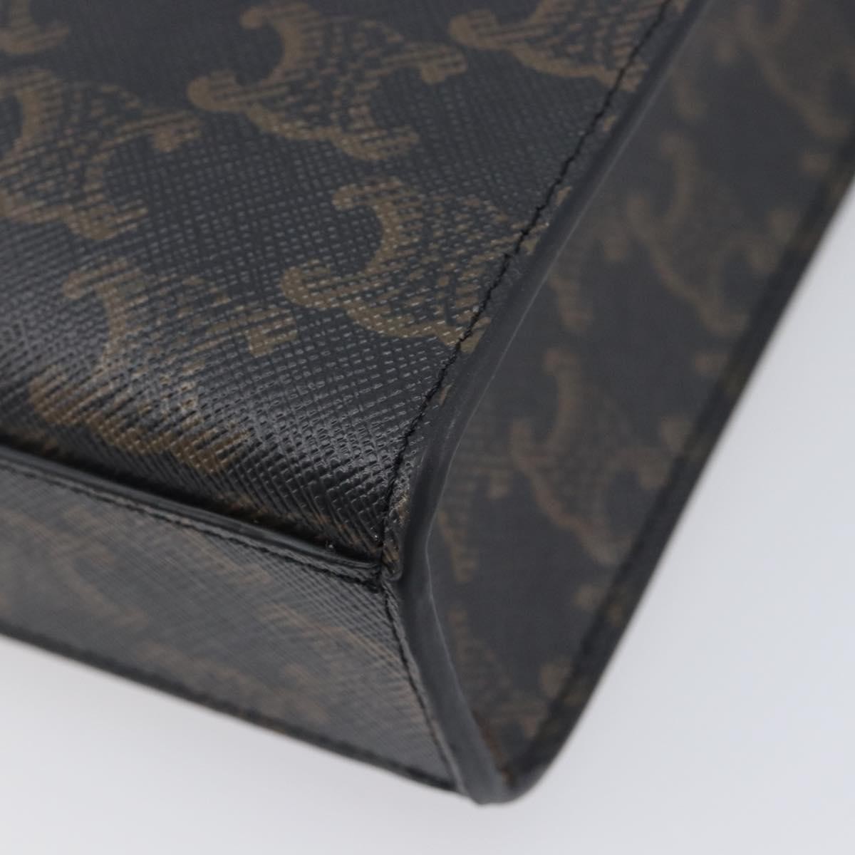 Celine Vertical Cabas Triomphe Coated Canvas Black Canvas Tote Bag Bag (Pre-Owned)