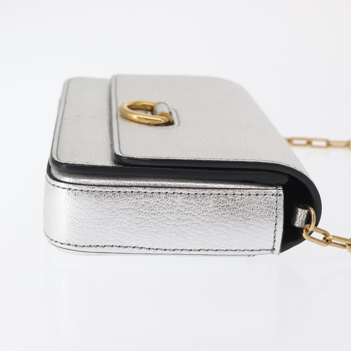 Burberry D-Ring Chain Leather Silver Leather Shoulder Bag Bag (Pre-Owned)