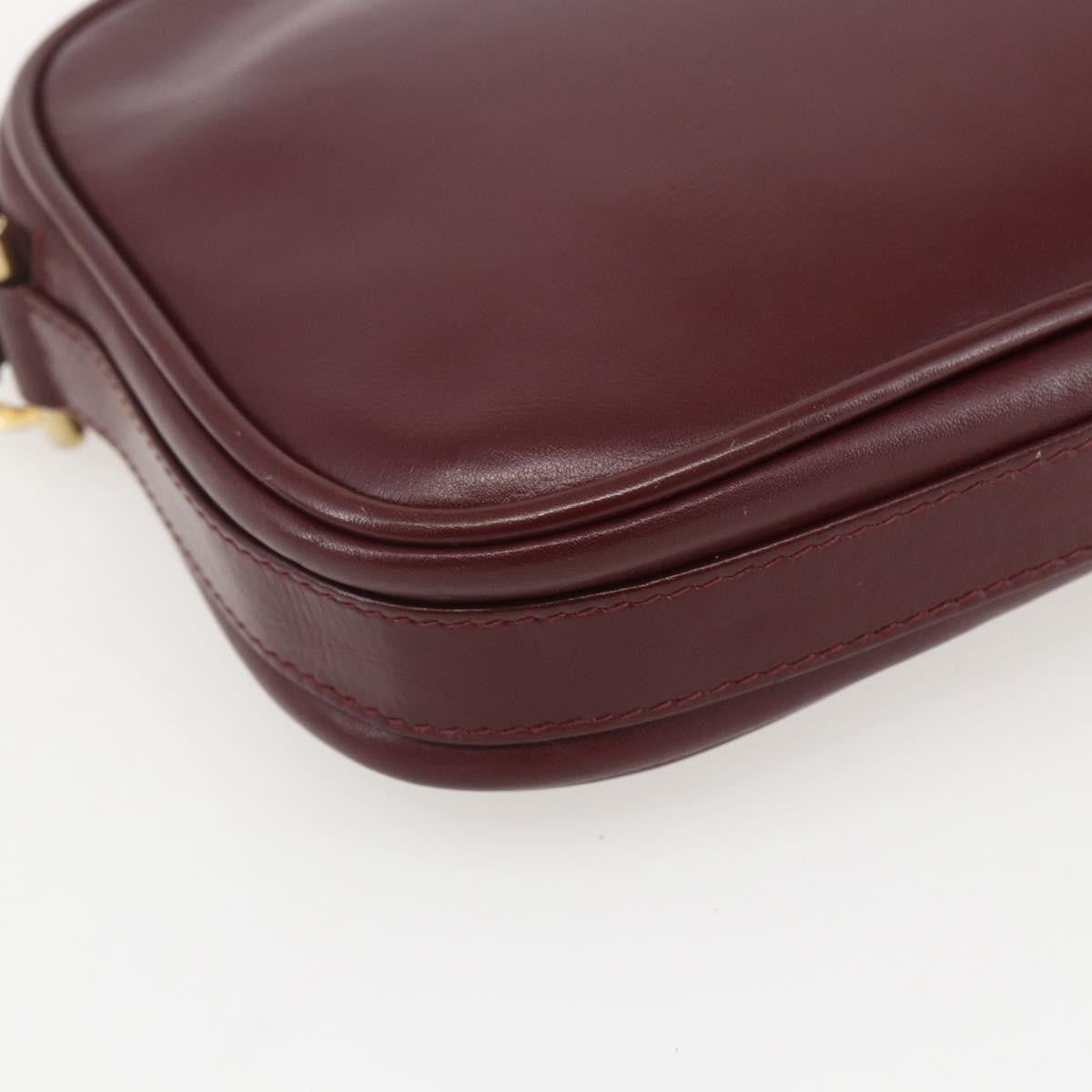 Cartier Must De Cartier Leather Burgundy Leather Shoulder Bag Bag (Pre-Owned)