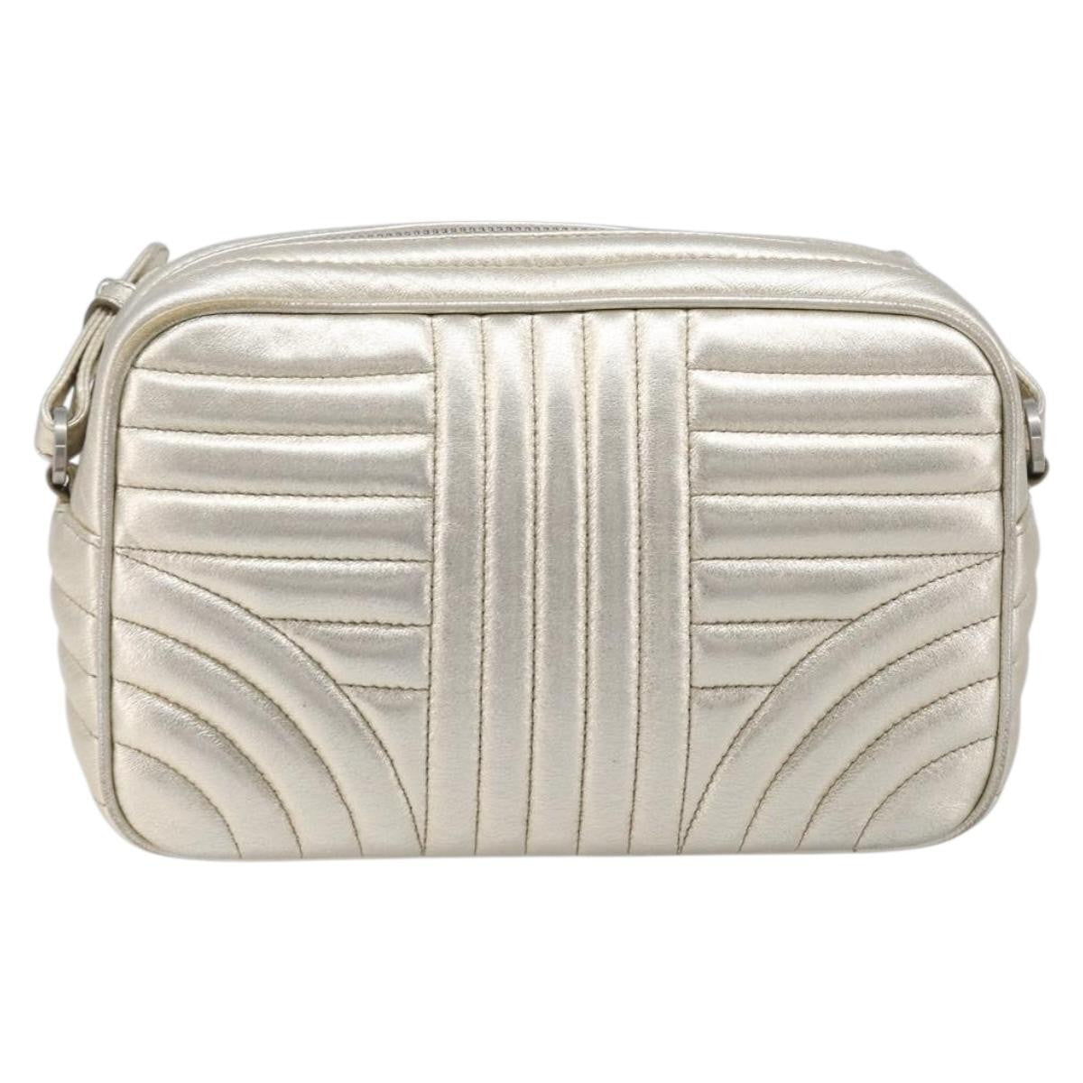 Prada Camera Diagramme Quilted Leather Metallic Leather Shoulder Bag Bag (Pre-Owned)