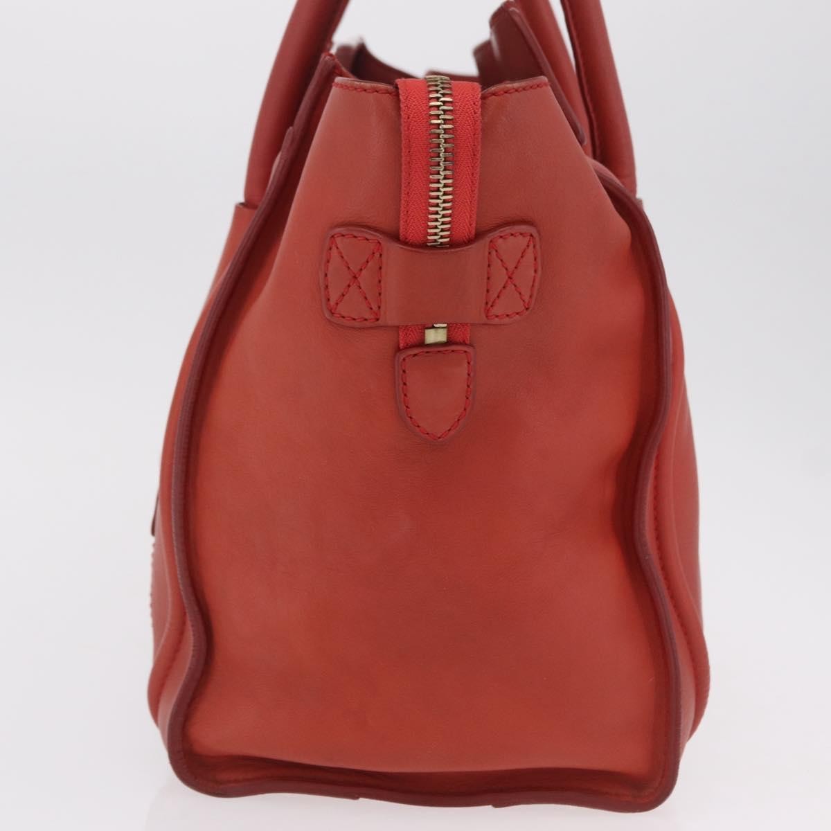 Celine Luggage Suede Red Leather Handbag (Pre-Owned)