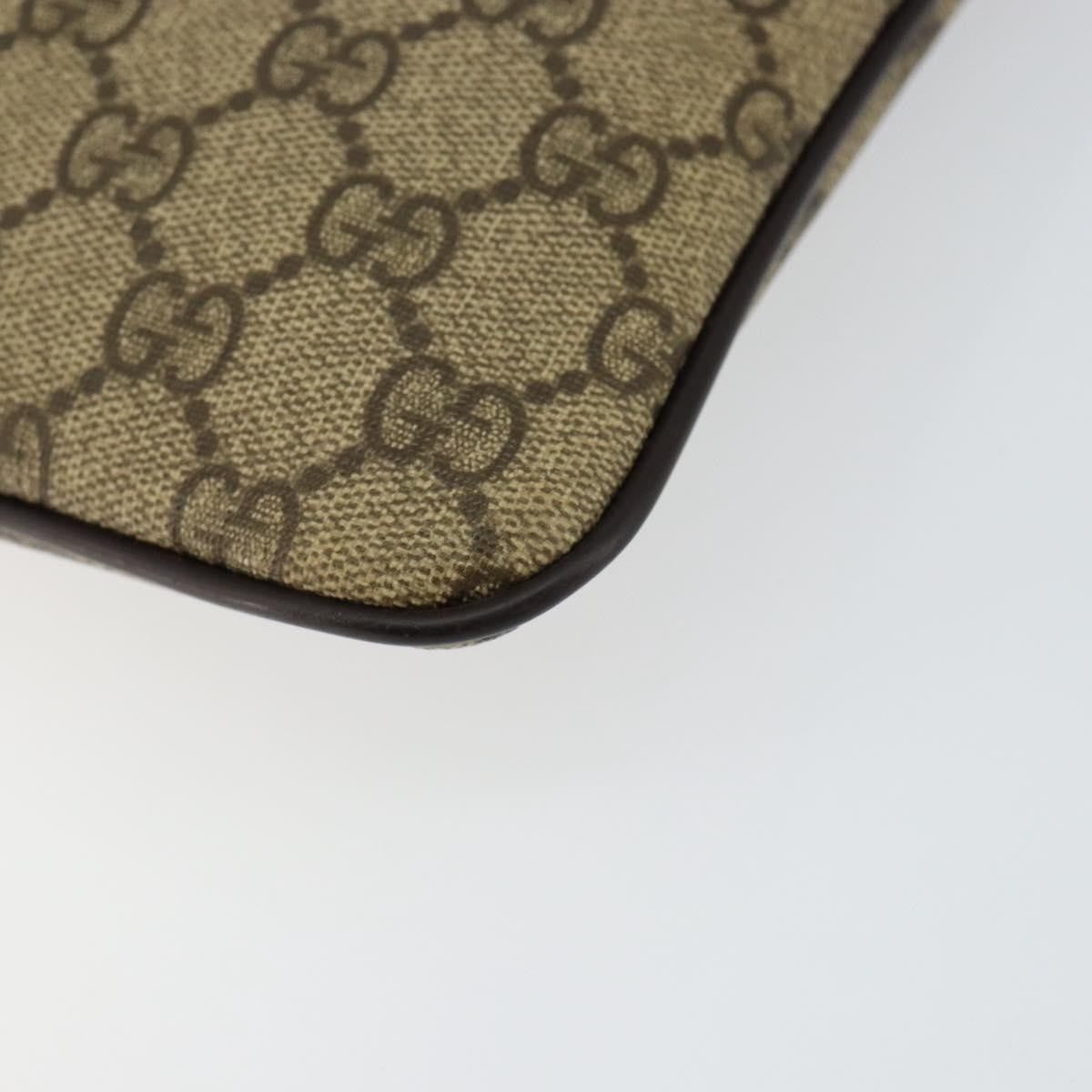 Gucci Flat Messenger Gg Canvas And Leather Beige Canvas Shoulder Bag Bag (Pre-Owned)