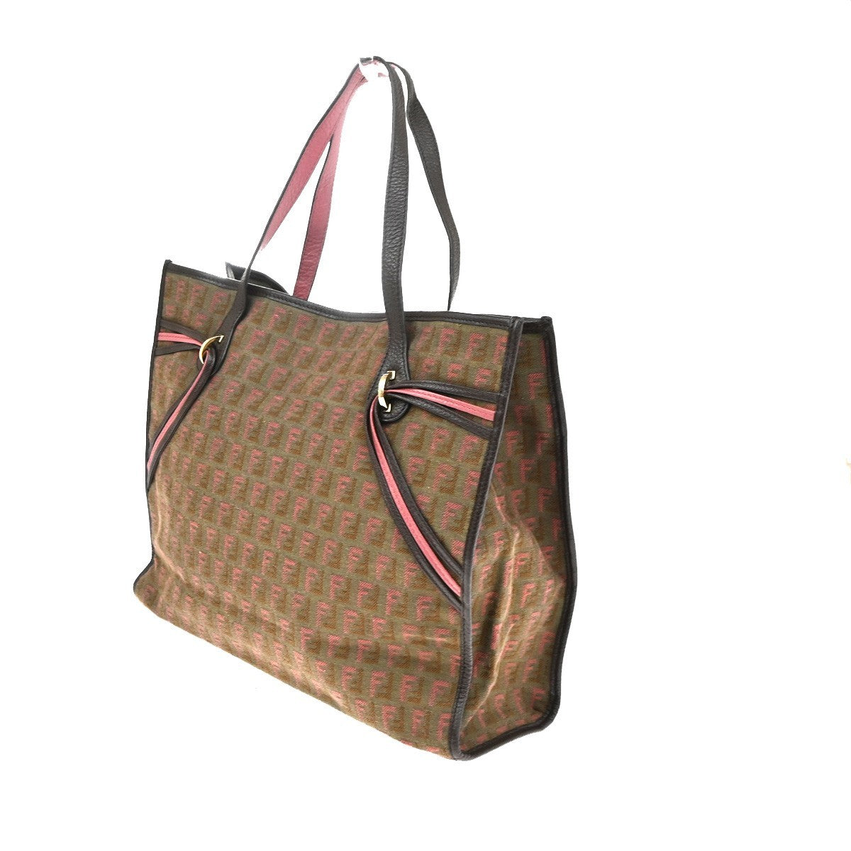Fendi Vintage Zucchino Canvas Brown Canvas Tote Bag Bag (Pre-Owned)