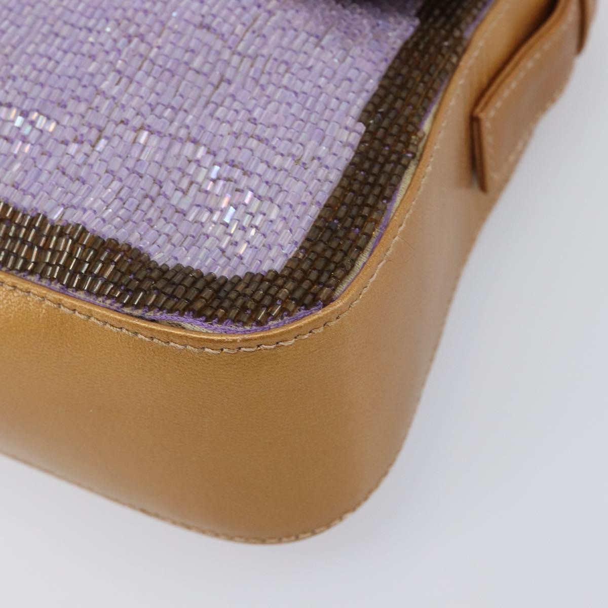 Fendi Baguette Paillettes Embellished Leather Purple Leather Handbag (Pre-Owned)