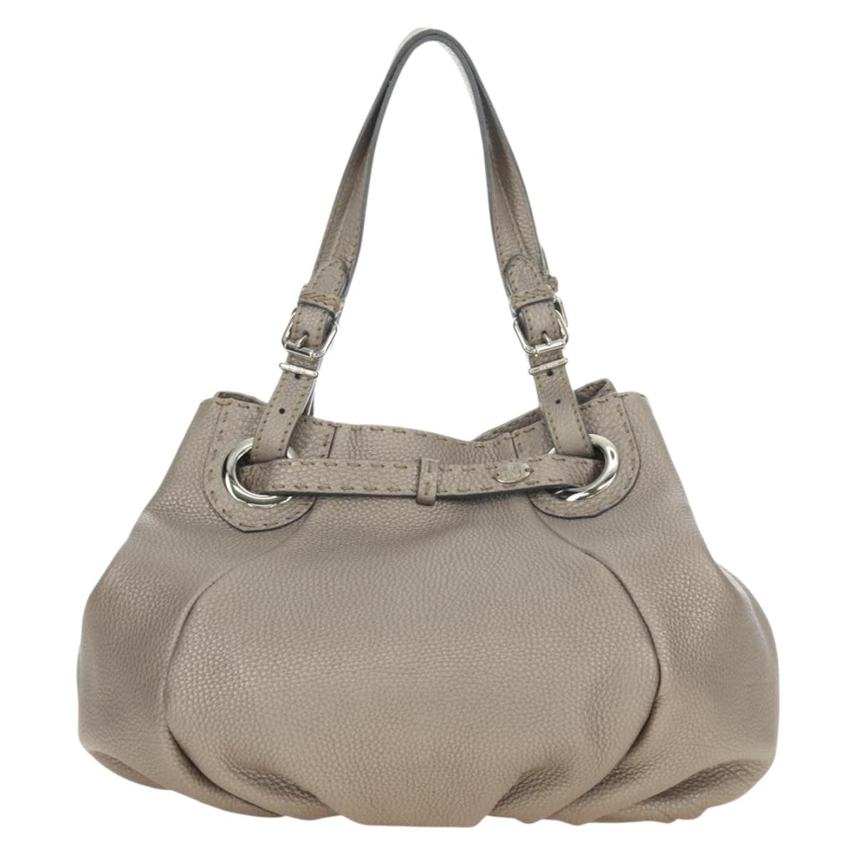 Fendi Selleria Pomodorino Leather Gray Leather Tote Bag Bag (Pre-Owned)