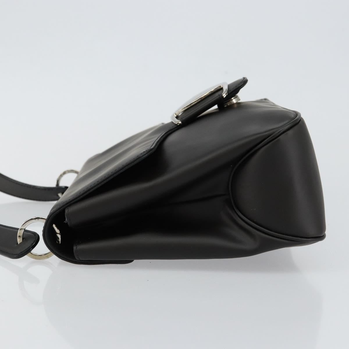 Salvatore Ferragamo Vala Leather Black Leather Bag (Pre-Owned)