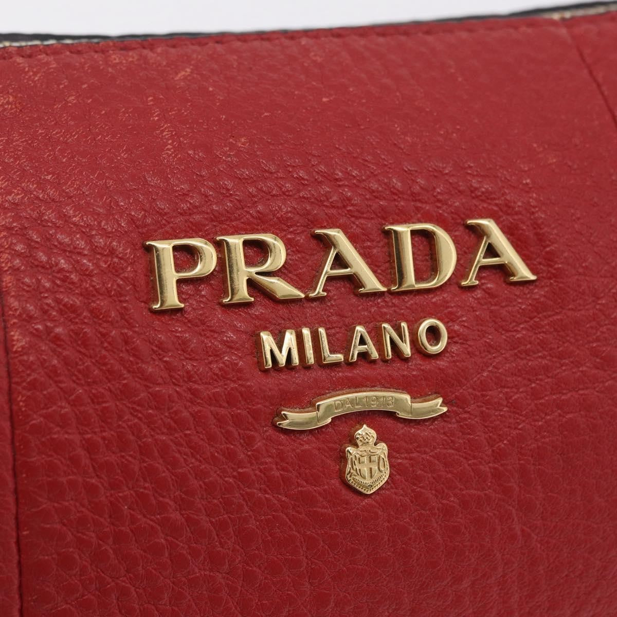 Prada Barrel Vitello Phenix Red Leather Crossbody Bag Bag (Pre-Owned)