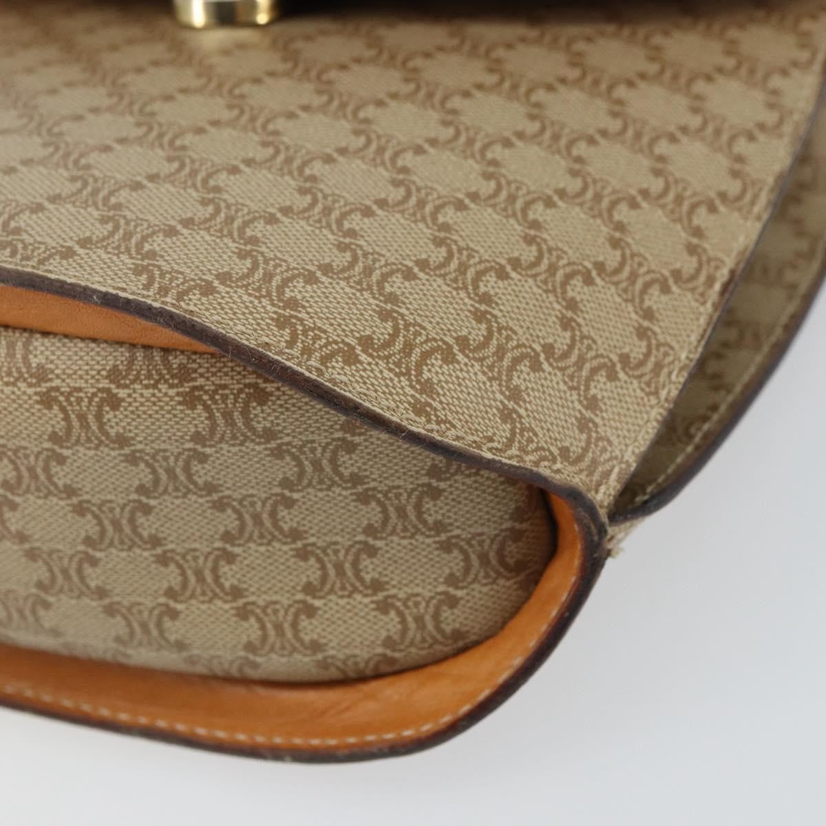 Celine Vintage Macadam Canvas Beige Canvas Shoulder Bag Bag (Pre-Owned)
