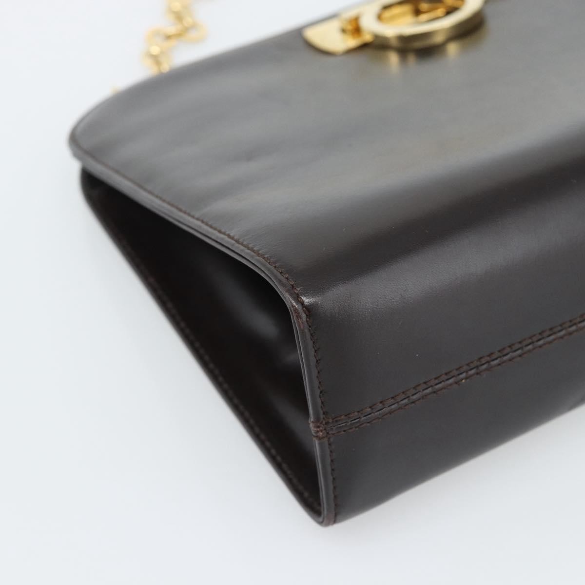 Salvatore Ferragamo Vintage Gancini Chain Leather Brown Leather Shoulder Bag Bag (Pre-Owned)