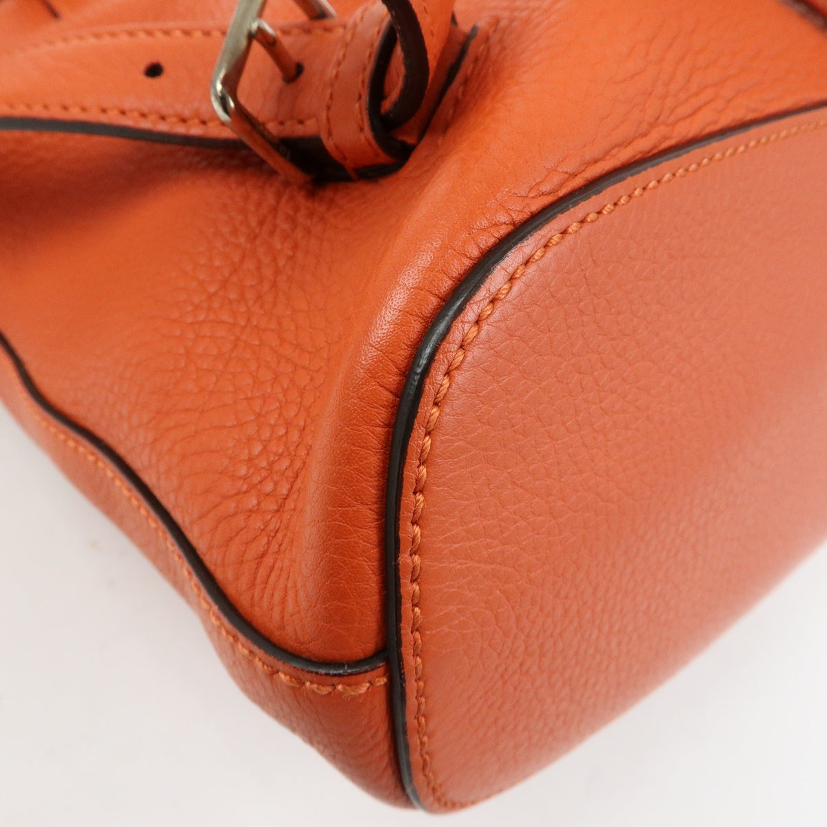 Gucci Bamboo Tassel Leather Orange Leather Backpack Bag (Pre-Owned)