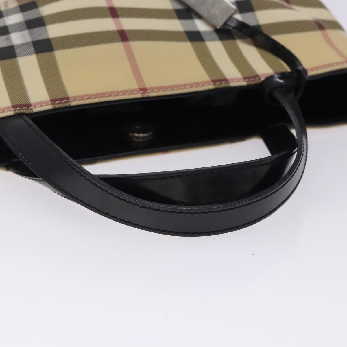 Burberry Nova Check Tote Canvas Check Pattern Beige Canvas Tote Bag Bag (Pre-Owned)