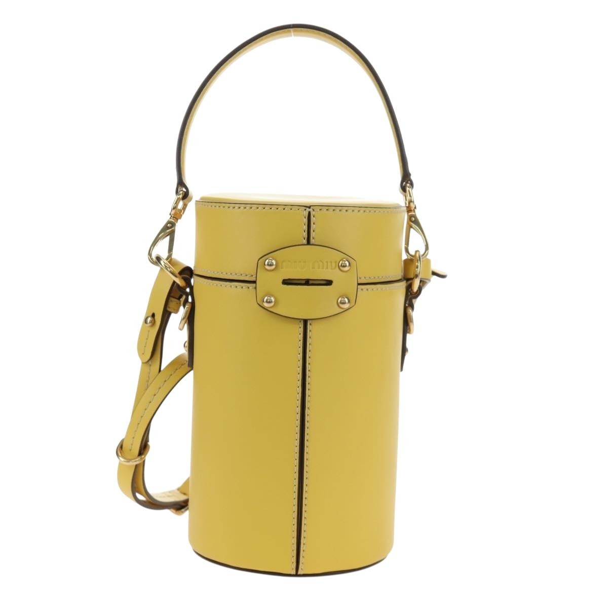 Miu Miu Vintage Leather Yellow Leather Handbag (Pre-Owned)
