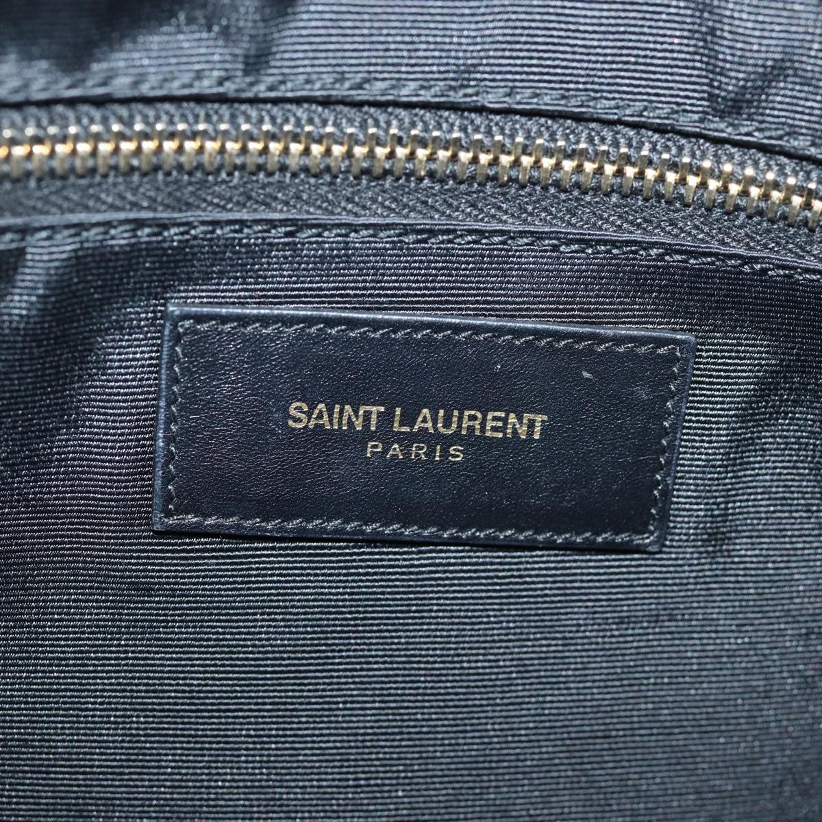 Saint Laurent Reversible North South Shopper Leather Gray Leather Tote Bag Bag (Pre-Owned)