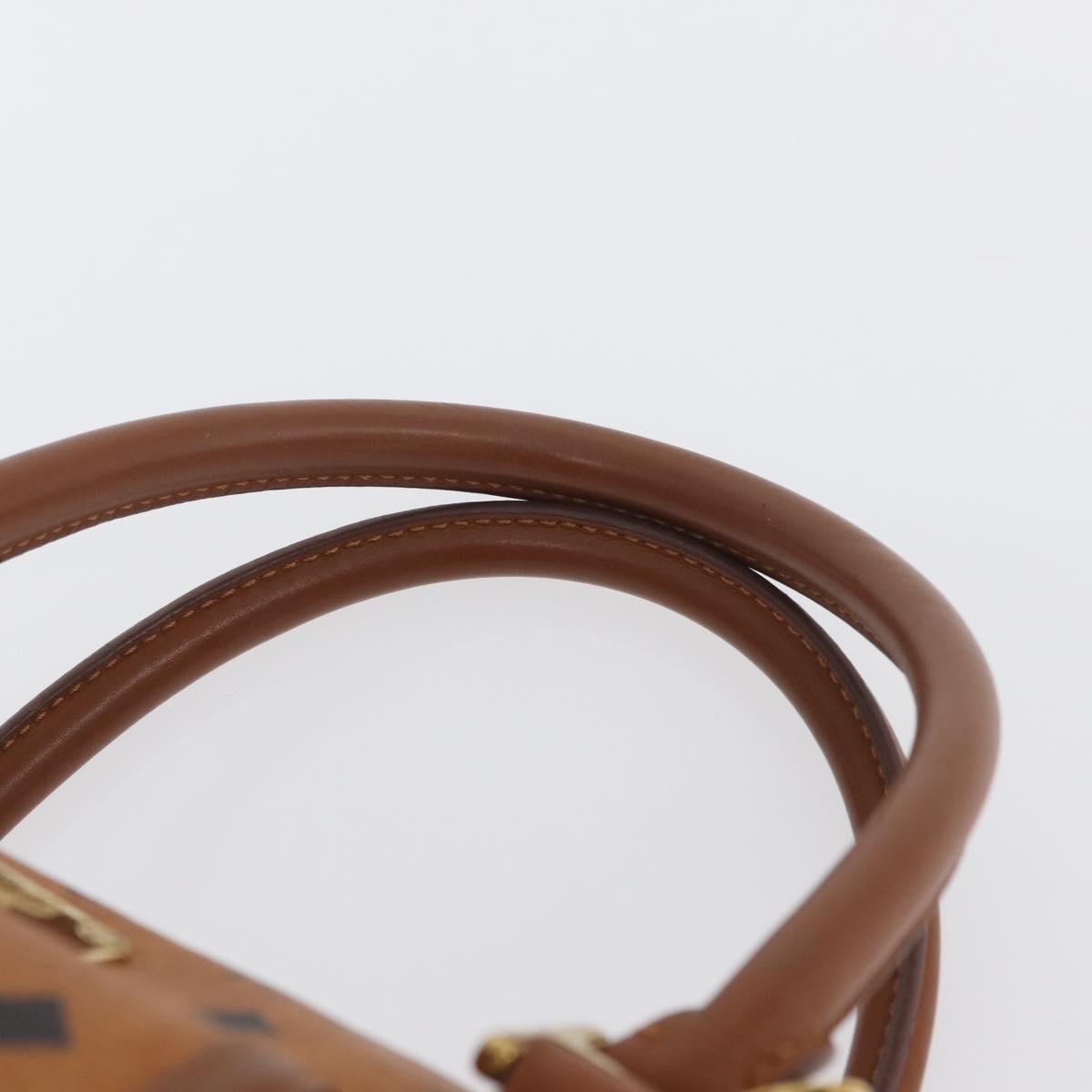 MCM Visetos Logogramme Leather Brown Leather Handbag (Pre-Owned)