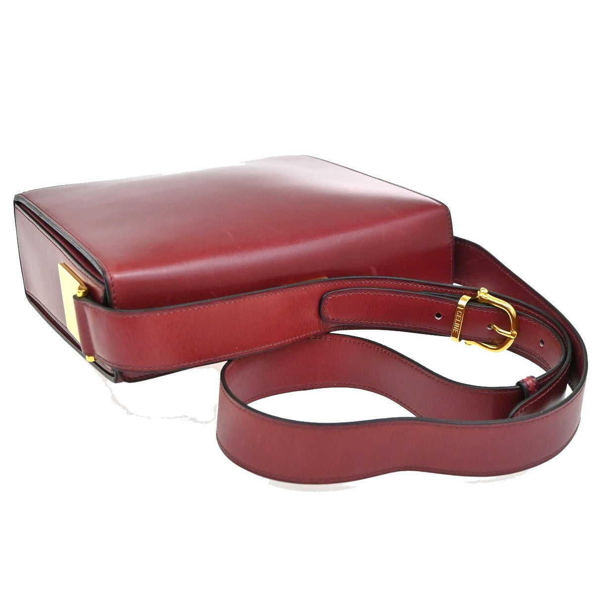 Celine Vintage Leather Red Leather Shoulder Bag Bag (Pre-Owned)