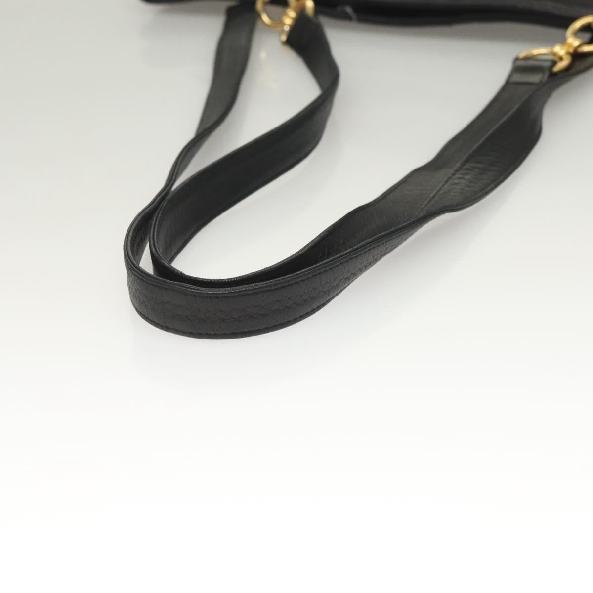 Bally Vintage Leather Black Leather Tote Bag Bag (Pre-Owned)
